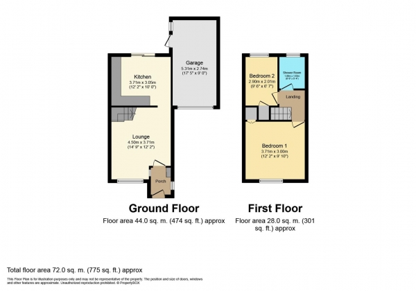 Floor Plan Image for 2 Bedroom Semi-Detached House for Sale in Cooke Close, Warwick