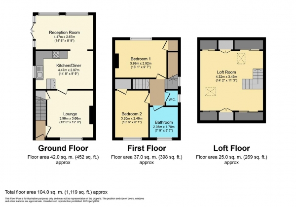 Floor Plan Image for 2 Bedroom Semi-Detached House for Sale in Prospect Road, Leamington Spa