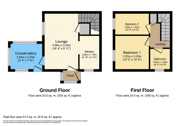 Floor Plan Image for 2 Bedroom End of Terrace House for Sale in Wavytree Close, Warwick