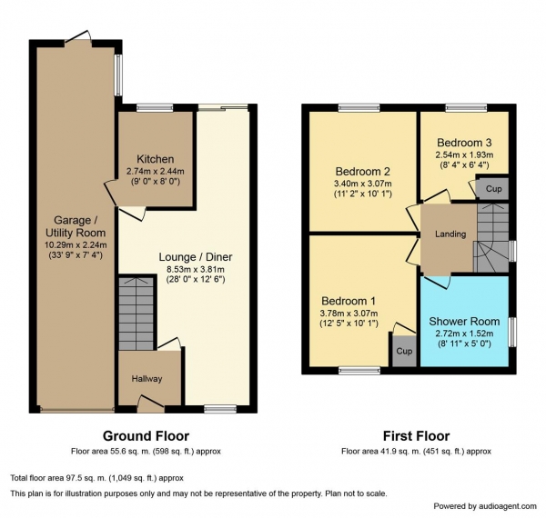 Floor Plan Image for 3 Bedroom Semi-Detached House for Sale in Hemmings Close, Radford Semele, Leamington Spa