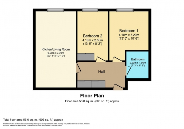 Floor Plan Image for 2 Bedroom Apartment for Sale in The Space, Leamington Spa