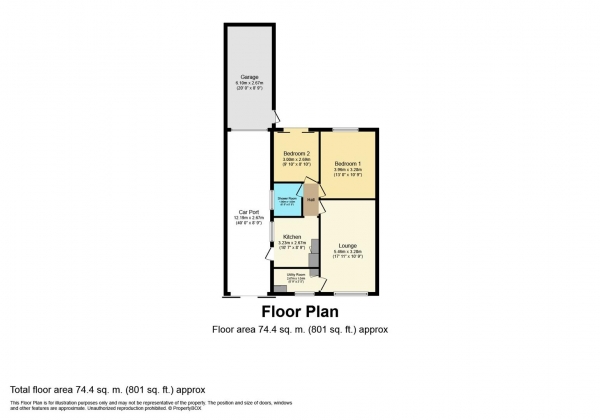 Floor Plan Image for 2 Bedroom Semi-Detached Bungalow for Sale in Chandlers Road, Whitnash, Leamington Spa