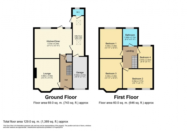Floor Plan Image for 4 Bedroom Semi-Detached House for Sale in Moorhill Road, Whitnash, Leamington Spa