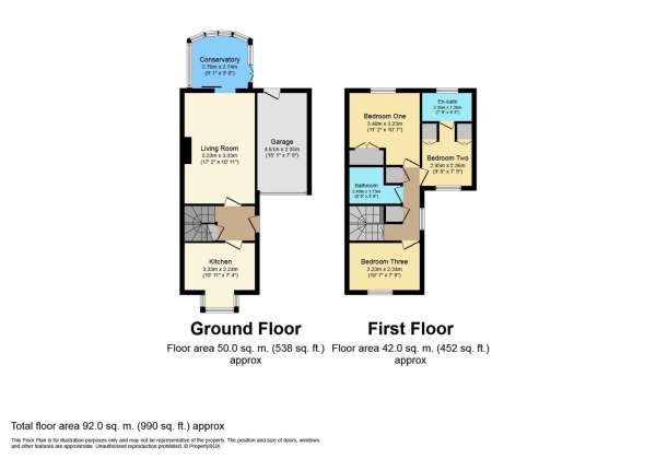 Floor Plan for 3 Bedroom Semi-Detached House for Sale in Anderson Drive, Whitnash, Leamington Spa, CV31, 2RN -  &pound275,000