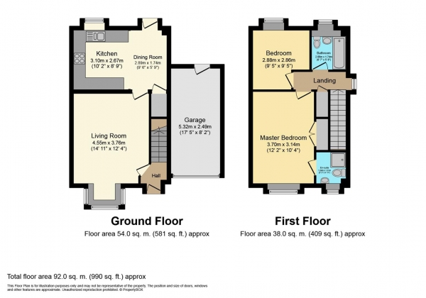 Floor Plan Image for 2 Bedroom Semi-Detached House for Sale in St. Fremund Way, Leamington Spa