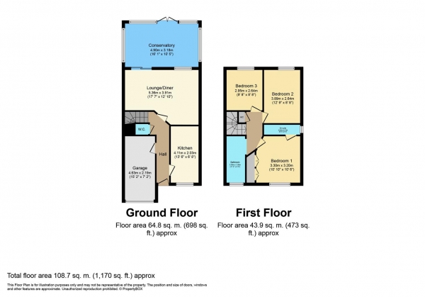 Floor Plan Image for 3 Bedroom Detached House for Sale in Silver Birch Grove, Leamington Spa