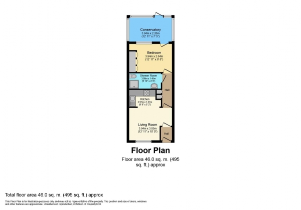 Floor Plan Image for 1 Bedroom Terraced Bungalow for Sale in Camelot Grove, Kenilworth
