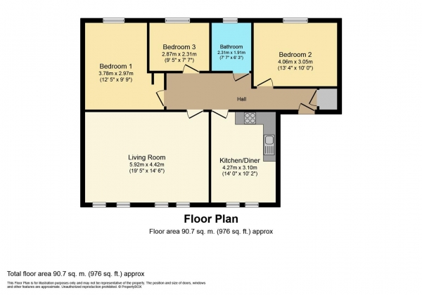 Floor Plan Image for 3 Bedroom Apartment for Sale in Shared Ownership But Can Own 100% Of It