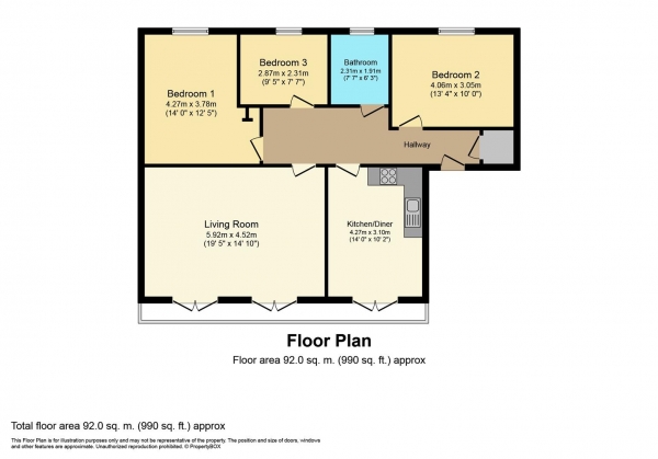 Floor Plan Image for 3 Bedroom Apartment for Sale in Shared Ownership But Can Own 100% Of It