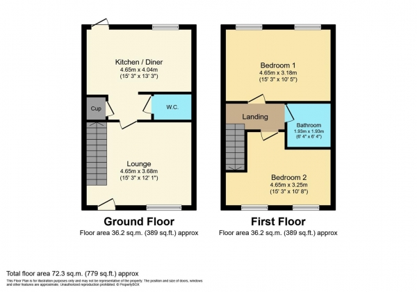 Floor Plan Image for 2 Bedroom Semi-Detached House for Sale in Bremridge Close, Barford, Warwick
