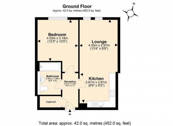 Floor Plan Image for 1 Bedroom Flat for Sale in Livery Street, Leamington Spa