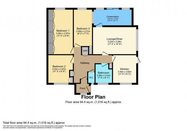 Floor Plan Image for 3 Bedroom Detached Bungalow for Sale in Golf Lane, Whitnash, Leamington Spa