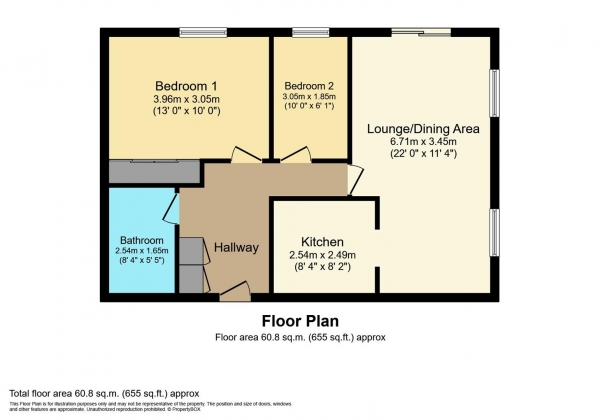 Floor Plan Image for 2 Bedroom Apartment for Sale in Healey Court, Coten End, Warwick