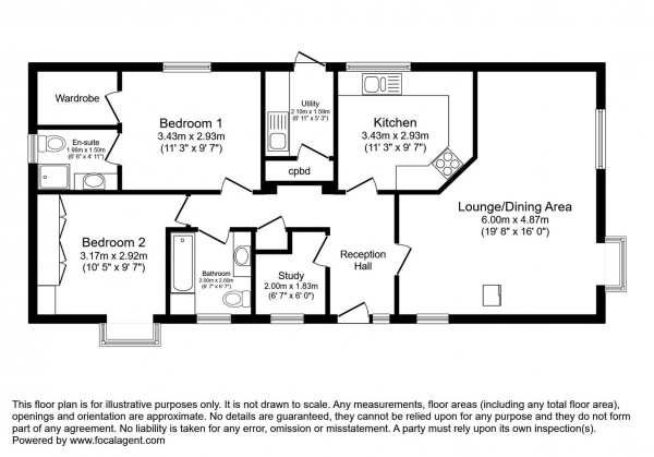 Floor Plan Image for 2 Bedroom Park Home for Sale in Harbury Lane, Heathcote, Warwick