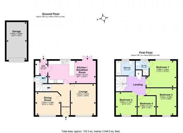 Floor Plan for 4 Bedroom Detached House for Sale in O'donnell Road, Whitnash, Leamington Spa, CV31, 2FJ - Offers Over &pound450,000