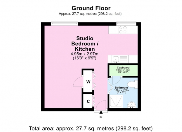 Floor Plan Image for 1 Bedroom Studio for Sale in Clopton Road, Stratford-Upon-Avon