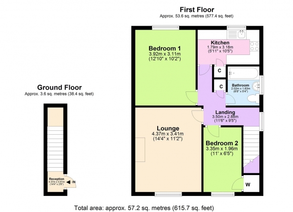 Floor Plan Image for 2 Bedroom Maisonette for Sale in Acacia Road, Leamington Spa