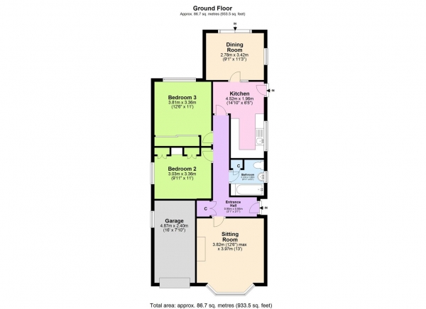 Floor Plan Image for 2 Bedroom Bungalow for Sale in Brookfield Road, Leamington Spa