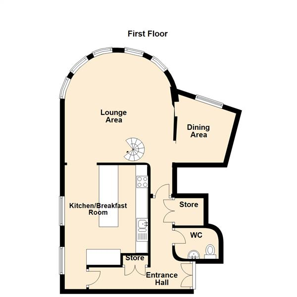 Floor Plan for 3 Bedroom Maisonette for Sale in Grey Street, Newcastle Upon Tyne, NE1, 6EG - Offers Over &pound300,000