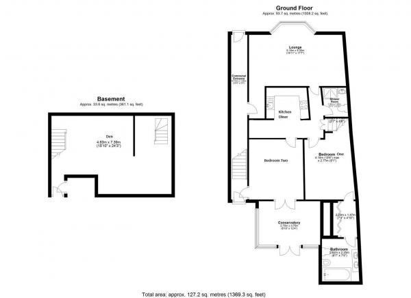 Floor Plan Image for 2 Bedroom Ground Flat for Sale in Granville Road, Jesmond, Newcastle Upon Tyne