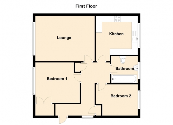 Floor Plan Image for 2 Bedroom Property for Sale in Fern Avenue, Fawdon, Newcastle Upon Tyne