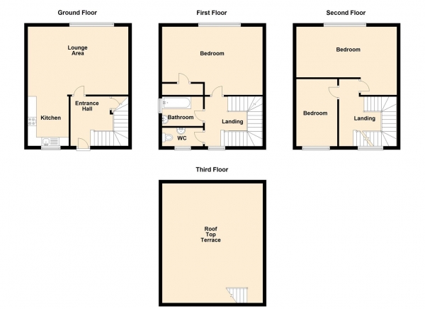 Floor Plan Image for 3 Bedroom End of Terrace House to Rent in St. Nicholas Churchyard, Newcastle Upon Tyne