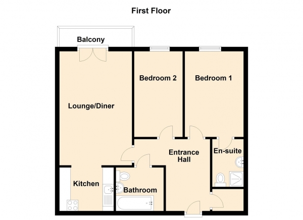 Floor Plan Image for 2 Bedroom Property for Sale in Brunton Lane, Newcastle Upon Tyne