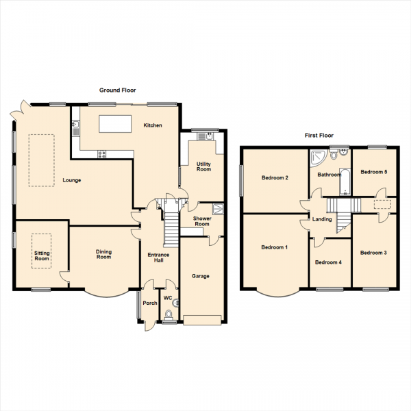 Floor Plan Image for 5 Bedroom Link Detached House for Sale in Queensway, Gosforth, Newcastle Upon Tyne