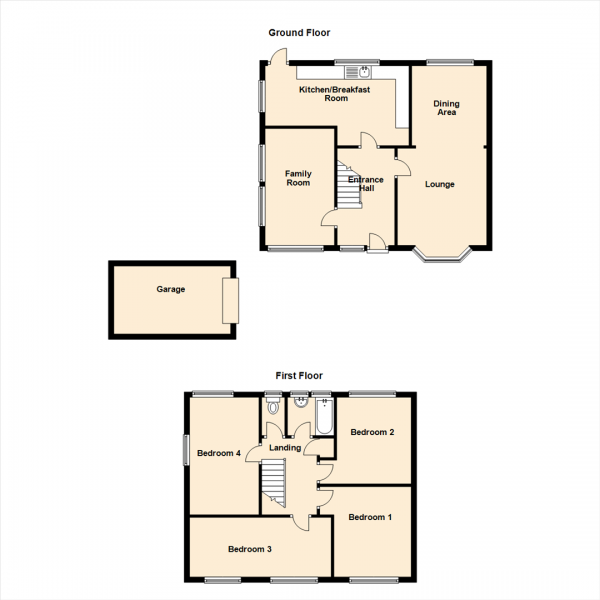 Floor Plan Image for 4 Bedroom Semi-Detached House for Sale in Bywell Avenue, Fawdon, Newcastle Upon Tyne