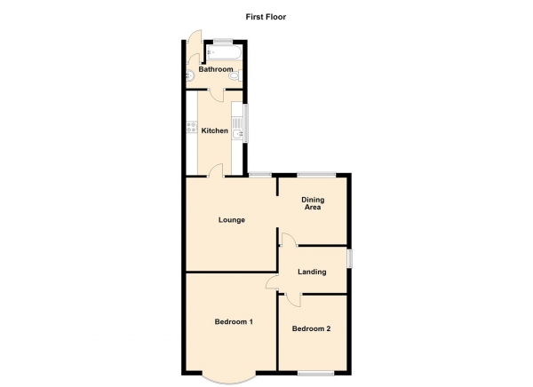 Floor Plan for 2 Bedroom Property for Sale in Greenside Crescent, Denton, NE15, 7HR - Offers Over &pound99,950