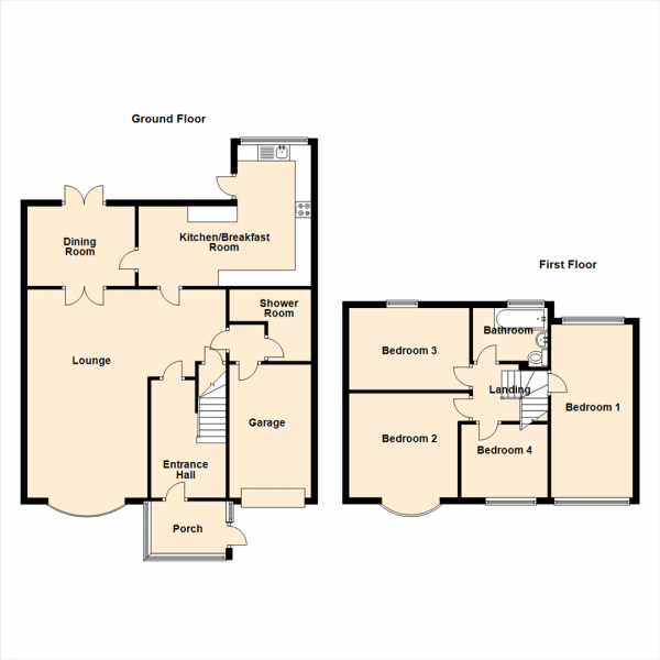 Floor Plan Image for 4 Bedroom Semi-Detached House for Sale in Langdon Road, Westerhope