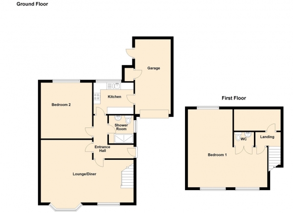 Floor Plan Image for 2 Bedroom Semi-Detached Bungalow for Sale in Hayes Walk, Wideopen, Newcastle Upon Tyne