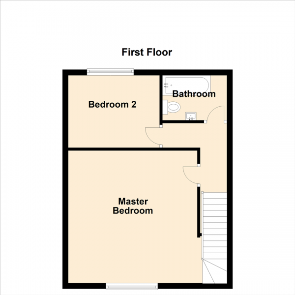 Floor Plan for 2 Bedroom Terraced House for Sale in Walter Street, Brunswick Village, Newcastle Upon Tyne, NE13, 7EF - Offers Over &pound125,000