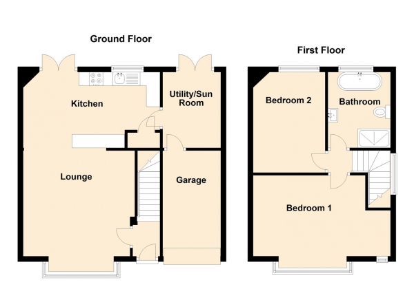 Floor Plan Image for 2 Bedroom Semi-Detached House for Sale in Bowes Street, South Gosforth, Newcastle Upon Tyne