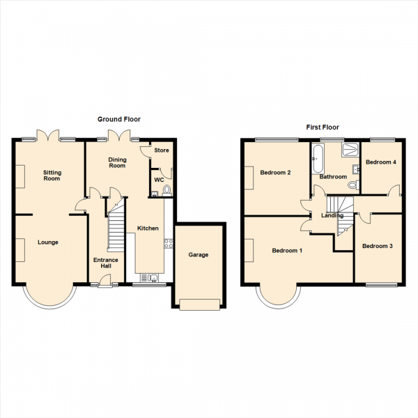 Floor Plan Image for 4 Bedroom Semi-Detached House for Sale in Park Avenue, Gosforth, Newcastle Upon Tyne