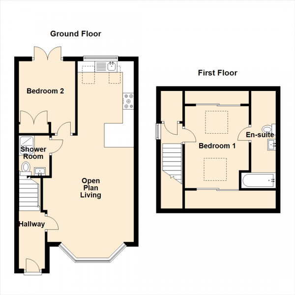 Floor Plan for 2 Bedroom Detached Bungalow for Sale in Ovingham Gardens, Wideopen, Newcastle Upon Tyne, NE13, 6JT - Offers in Excess of &pound200,000
