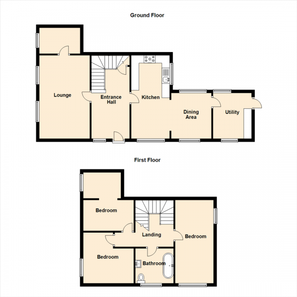 Floor Plan Image for 3 Bedroom Semi-Detached House for Sale in Blagdon Terrace, Seaton Burn, Newcastle Upon Tyne