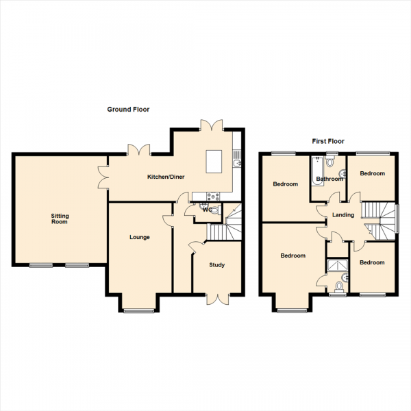 Floor Plan Image for 4 Bedroom Detached House for Sale in Saltwick Avenue, Newcastle Upon Tyne