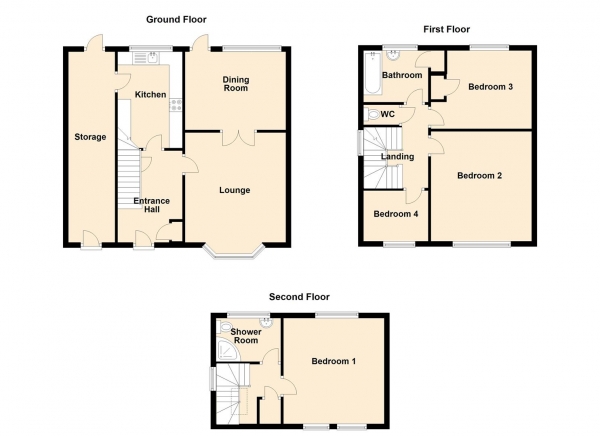 Floor Plan Image for 4 Bedroom Semi-Detached House for Sale in Princes Avenue, Gosforth, Newcastle Upon Tyne