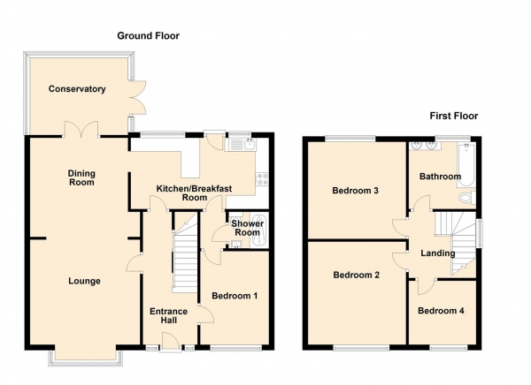 Floor Plan Image for 4 Bedroom Semi-Detached House for Sale in The West Rig, Newcastle Upon Tyne