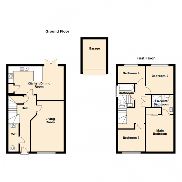 Floor Plan Image for 4 Bedroom Detached House for Sale in Ascot Drive, North Gosforth, Newcastle Upon Tyne