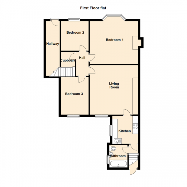 Floor Plan for 3 Bedroom Property for Sale in Wingrove Avenue, Newcastle Upon Tyne, NE4, 9AB - Offers Over &pound110,000