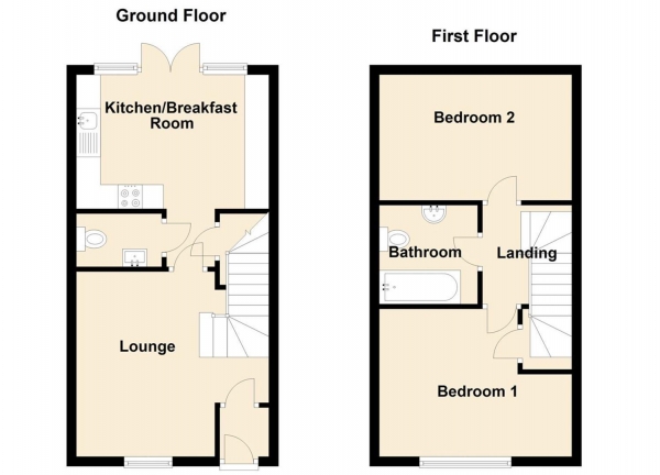 Floor Plan Image for 2 Bedroom Property for Sale in Lilac Crescent, Newcastle Upon Tyne