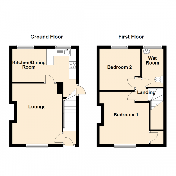 Floor Plan Image for 2 Bedroom Property for Sale in Nelson Avenue, Gosforth, Newcastle Upon Tyne