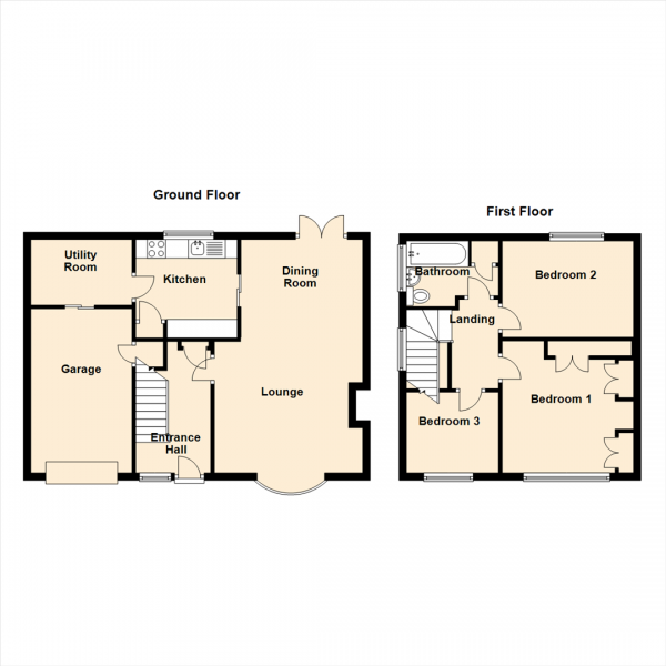 Floor Plan Image for 3 Bedroom Semi-Detached House for Sale in Cranwell Drive, Wideopen, Newcastle Upon Tyne