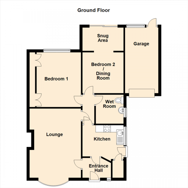 Floor Plan Image for 2 Bedroom Property for Sale in Pinewood Avenue, North Gosforth, Newcastle Upon Tyne