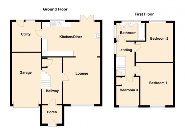 Floor Plan Image for 3 Bedroom Semi-Detached House for Sale in Beaminster Way, Newcastle Upon Tyne