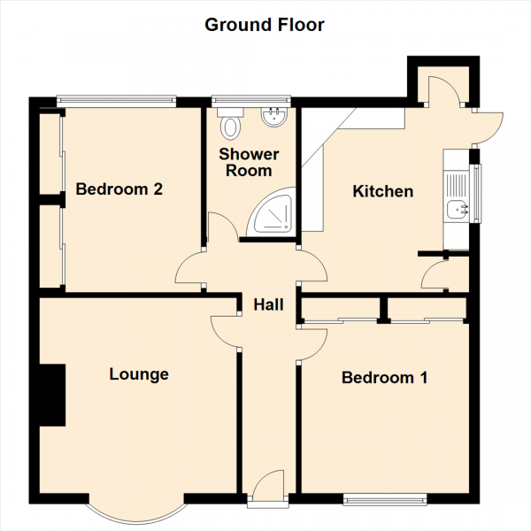 Floor Plan Image for 2 Bedroom Flat for Sale in Great North Road, Grange Park, Newcastle Upon Tyne