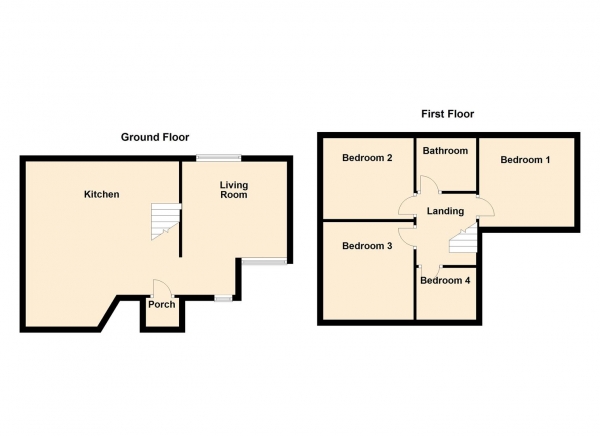 Floor Plan for 4 Bedroom Semi-Detached House for Sale in Goswick Drive, Red House Farm, Newcastle Upon Tyne, NE3, 2BE -  &pound320,000