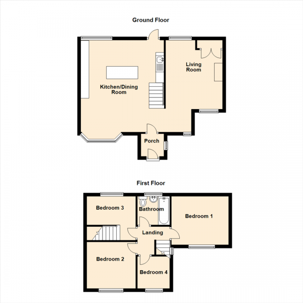 Floor Plan Image for 4 Bedroom Semi-Detached House for Sale in Goswick Drive, Red House Farm, Newcastle Upon Tyne